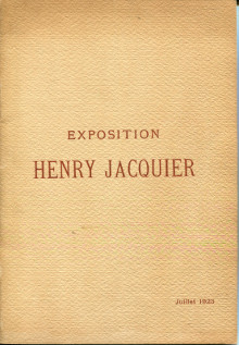 Exposition des oeuvres de Henry Jacquier em Peintures et Dessins em 