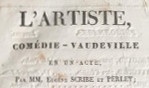 Scribe   L'Artiste 1825