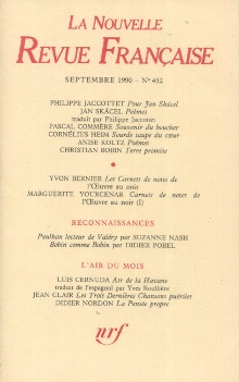  p Les Carnets de notes de i L OEuvre au noir i La Nouvelle Revue Francaise 2 vol n 452 et 453 p p Marguerite Yourcenar et Yvon Bernier edit p 