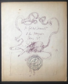  p Louis Pons p p Dessin autographe p p sur une enveloppe p p adressee au p p critique d art p p p p Gilbert Lascault p p et  p 