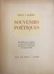  p Souvenirs poetiques p p Bruxelles 1942 p p Conference p p Valery Paul p 
