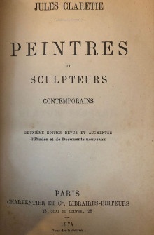  p Peintres et p p Sculpteurs contemporains p p Claretie Jules p 