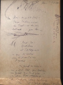  p Louis Pons p p Dessin autographe p p sur une enveloppe p p adressee au p p critique d art p p p p Gilbert Lascault p p et  p 