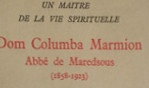 Marmion Dom Columba   abbé de Maredsous   Raymond Thibaut