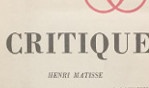 Matisse   Revue Critique 1974