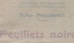 Jules Mousseron   Feuillets noircis