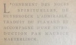 Maeterlinck   Ruysbroeck