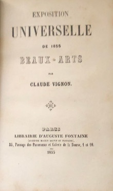  p Exposition Universelle p p de 1855 p p Beaux Arts p p Vignon Claude p 