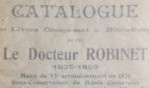 Robinet Docteur   Catalogue bibliothèque   1909