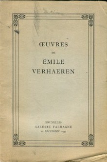 Oeuvres de Emile Verhaeren editions originales sur grands papiers manuscrits et autographes provenant de la bibliotheque Albert Dumont Hellens Franz preface 