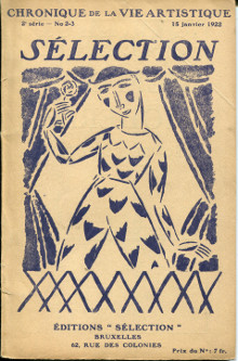 Selection Chronique de la vie artistique 2e serie N 2 3 15 janvier 1922 Van Hecke Paul Gustave et De Ridder Andre